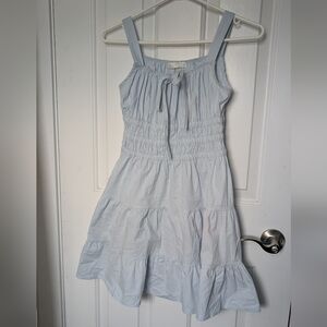 Oak + Fort | Ruched Smocked Mini Dress in Powder Blue | Size S